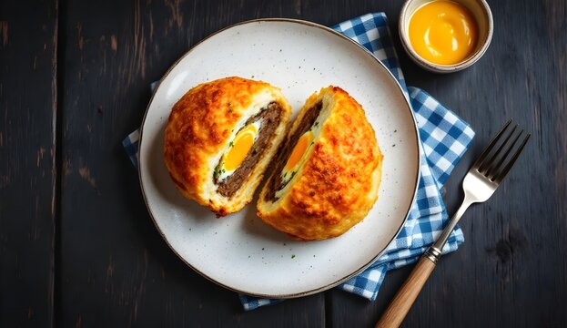 Eierbal Dutch Meat-Wrapped Fried Egg Dish (Dutch Cuisine)