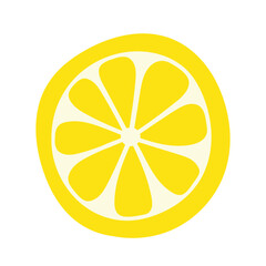 Lemon slice, clipping path, isolated on white background, vector illustration.