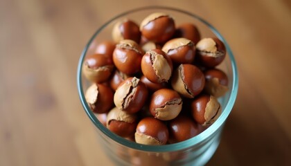 Obraz premium Deliciously cracked nuts in a glass bowl