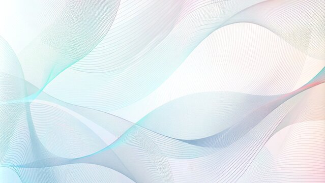 Teal, blue, magenta draped net, wavy curves. Abstract watermark for cheque, ticket, banner, website, voucher. Line art pattern, guilloche design. White background. Elegant pleated background design