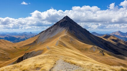 Obraz premium Lone Peak Surrounded by Vast Rolling Hills