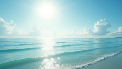 Fototapeta premium Serene beach sunrise perfect for serene moments