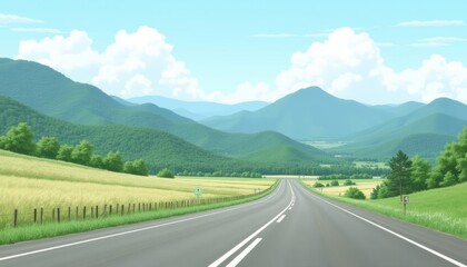 Fototapeta premium Scenic highway through lush countryside
