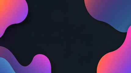 Obraz premium A black background with a soft gradient transitioning to deep purple at the edges, featuring negative space in the center where abstract shapes hover