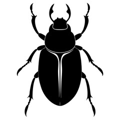 Black beetle silhouette vector white background