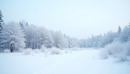 Fototapeta premium Snowy serenity in a winter wonderland