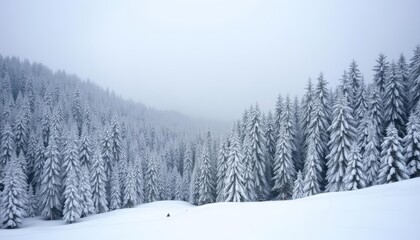Fototapeta premium Snowy serenity in the forest