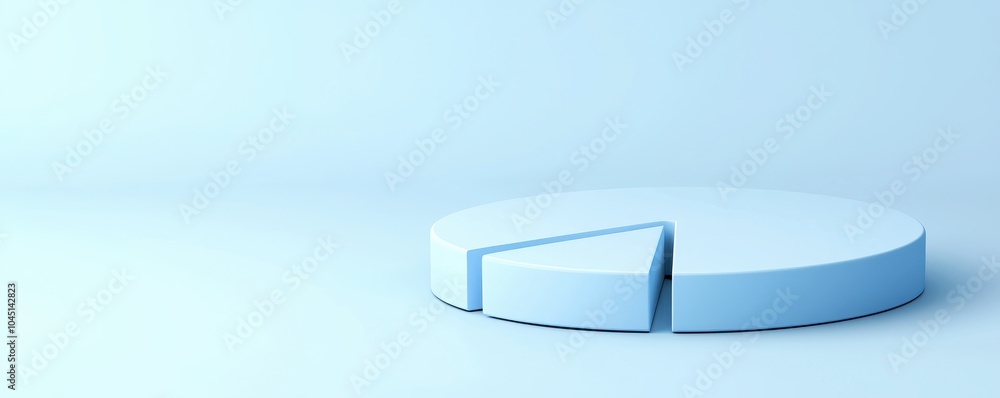 Poster clean 3d pie chart on light background