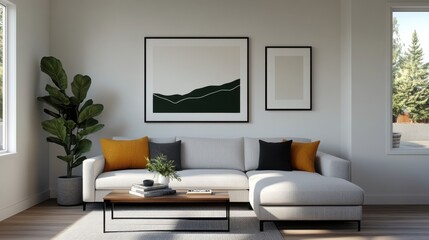 Modern Living Room with Comfortable Corner Sofa