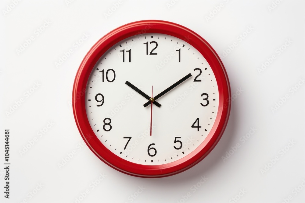 Poster clock with red frame clock white background deadline.