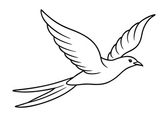 Majestic Bird in Flight in Continuous Line Art