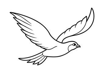 Fototapeta premium Majestic Bird in Flight in Continuous Line Art