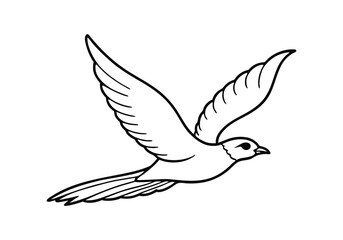 Obraz premium Majestic Bird in Flight in Continuous Line Art