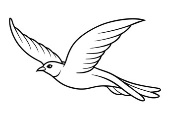 Obraz premium Majestic Bird in Flight in Continuous Line Art