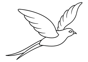 Majestic Bird in Flight in Continuous Line Art