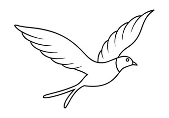 Majestic Bird in Flight in Continuous Line Art