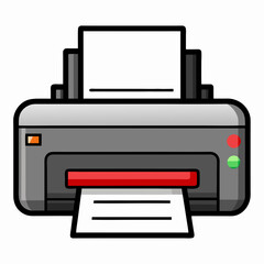 printer with black outline on white background