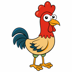 Rooster on a white background