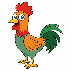 Rooster on a white background