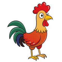 Rooster on a white background