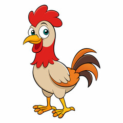 Rooster on a white background