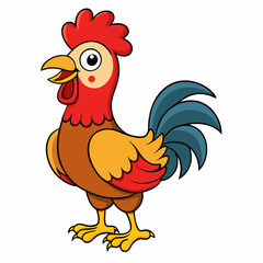 Rooster on a white background