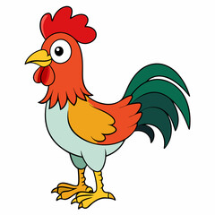 Rooster on a white background