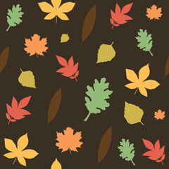 Autumn leaf seamless pattern