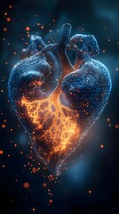 Glowing Heart Structure with Organic Details