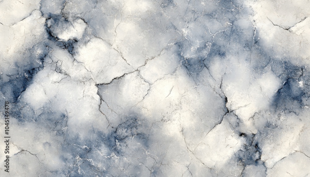 Poster abstract blue and gray marble texture with cracks and soft cloud-like patterns