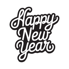 Happy New Year 2025 typography design