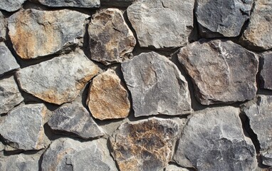 Obraz premium Stone Wall Texture: A rugged stone wall with uneven rocks and mortar, adding a natural, outdoorsy feel. 