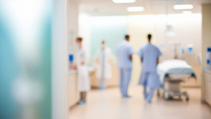 Abstract blur hospital clinic doctor background and medical interior