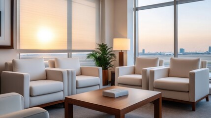 Luxurious Airport Lounge with Comfortable Seating