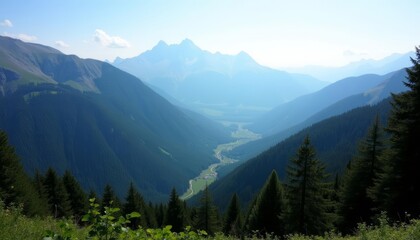 Obraz premium Majestic mountain vista with winding road