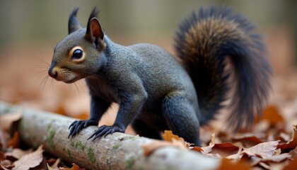Fototapeta premium A squirrels curiosity on a fall day