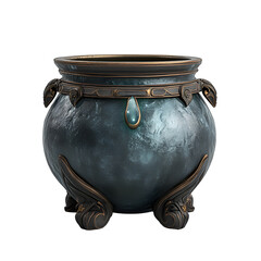 Halloween festive cauldron with potion on Halloween without background for design cut