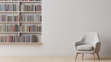 Minimalist Home Library with Sleek Furniture