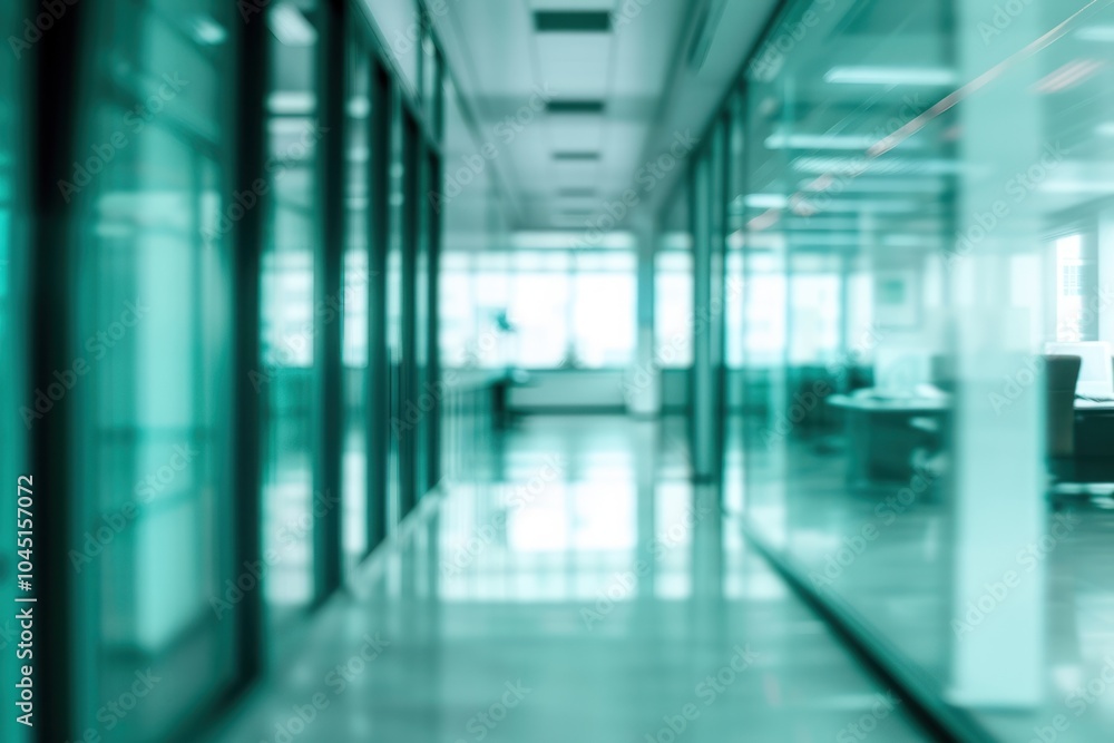 Poster blurry image architecture building corridor.