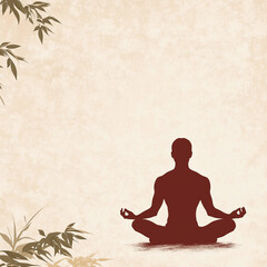 Person Silhouette in Yoga Pose
