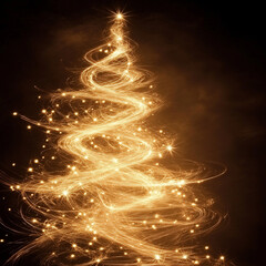 abstract christmas tree with stars