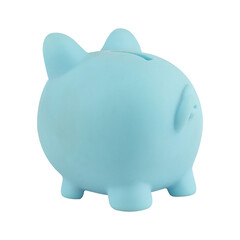 piggy bank from behind isolated from background