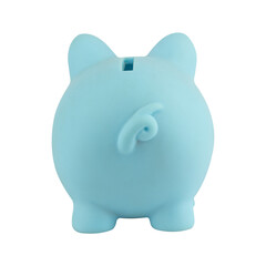 piggy bank from behind isolated from background