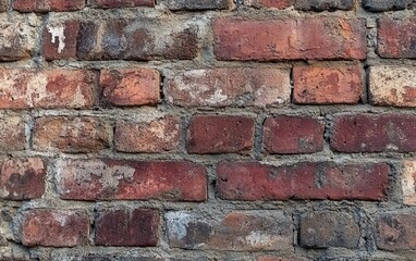 Obraz premium Brick Wall Texture: Red brick wall with aged mortar, providing an industrial and vintage backdrop. 