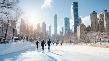 Ice Skating in Central Park, New York City.