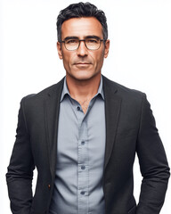 Fototapeta premium Business owner standing, isolated background