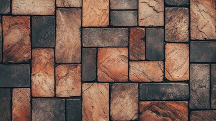 Close-Up Texture of Brick Block Floor