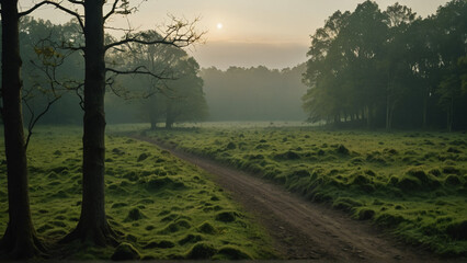 morning mist over the field