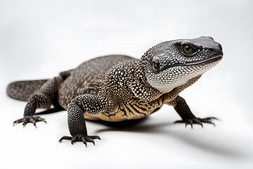 Obraz premium Black throat monitor on white background, Ai Generated