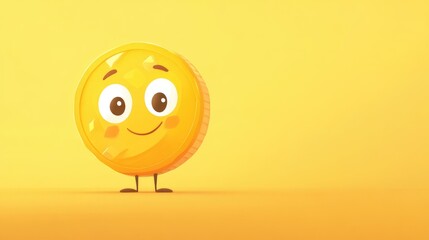 Cartoon character representing a cryptocurrency coin